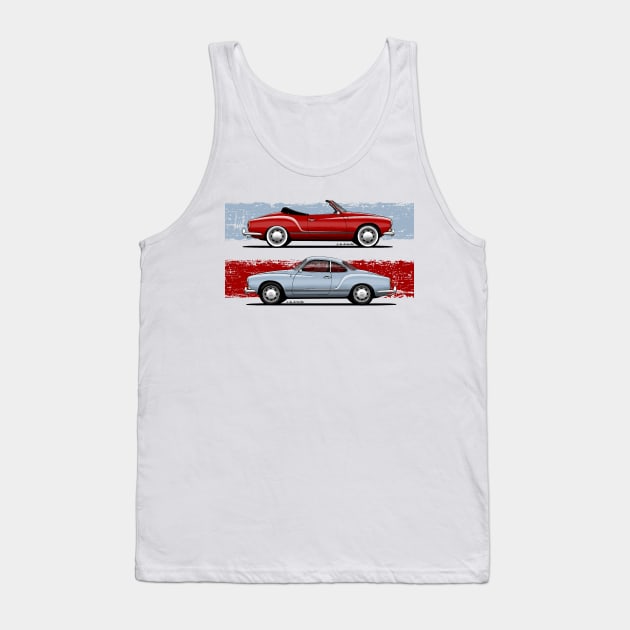 Classic beautifull sports car in both Roadster and Coupe version Tank Top by jaagdesign